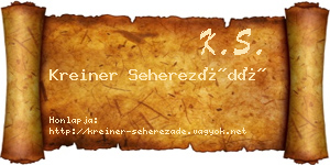Kreiner Seherezádé névjegykártya